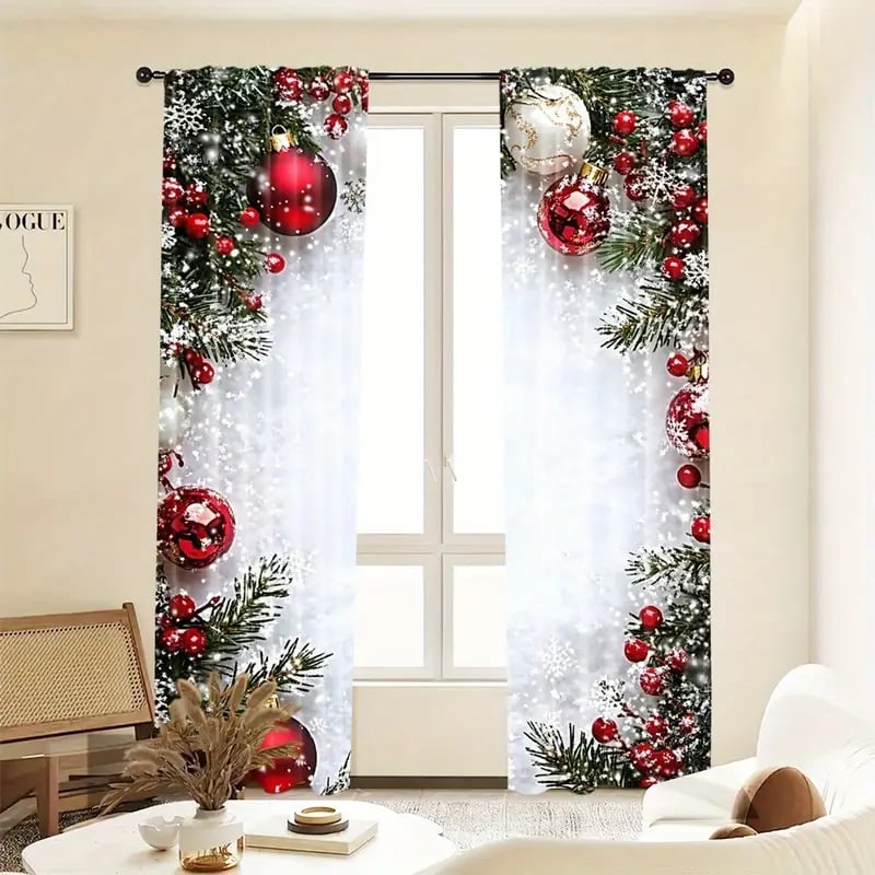 🎅Rebajas de Navidad 49% de descuento🎄Cortinas navideñas-ES