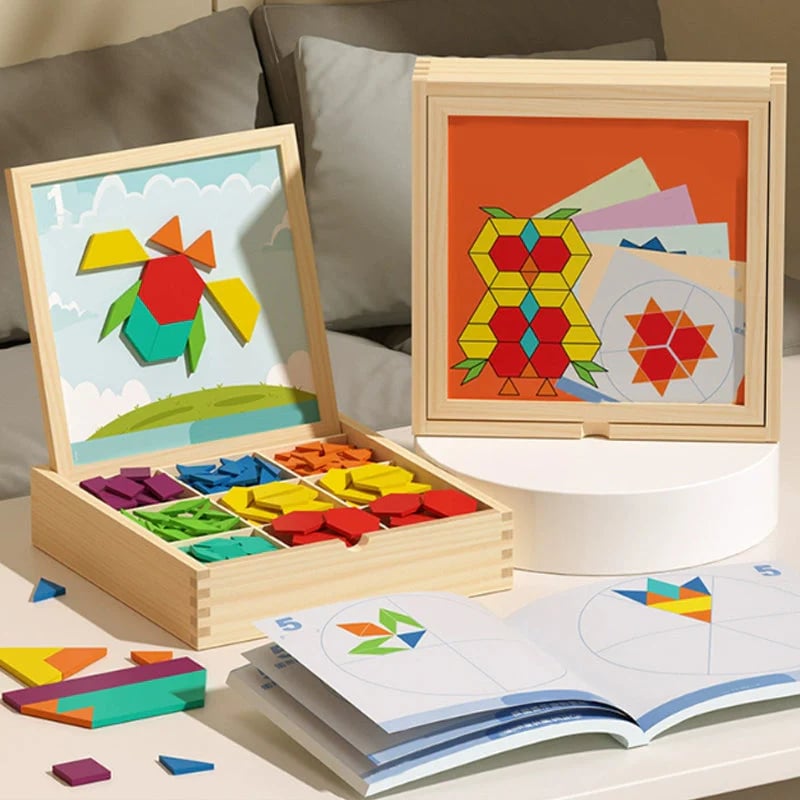 🎁Ankstyvas Kalėdų išpardavimas 50% nuolaida🔥Medinis magnetinių raštų kaladėlių dėlionių rinkinys🧩-LT