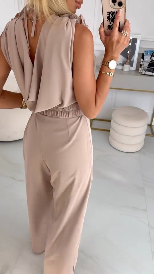 Mono de verano sin mangas para mujer con estampado floral 3D y cuello en V-ES