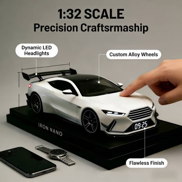 🎁 Despertador de hipercoche🏎️Motor realista y efectos de luz-ES