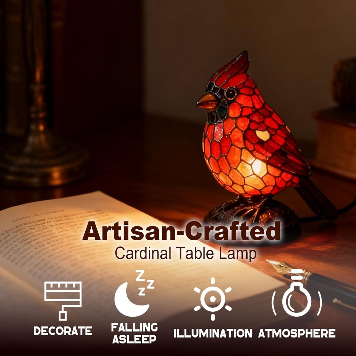 ⏰Último día de rebajas: 49% de descuento🐦Lámpara artesanal con forma de pájaro, líder de culto con traje rojo-ES