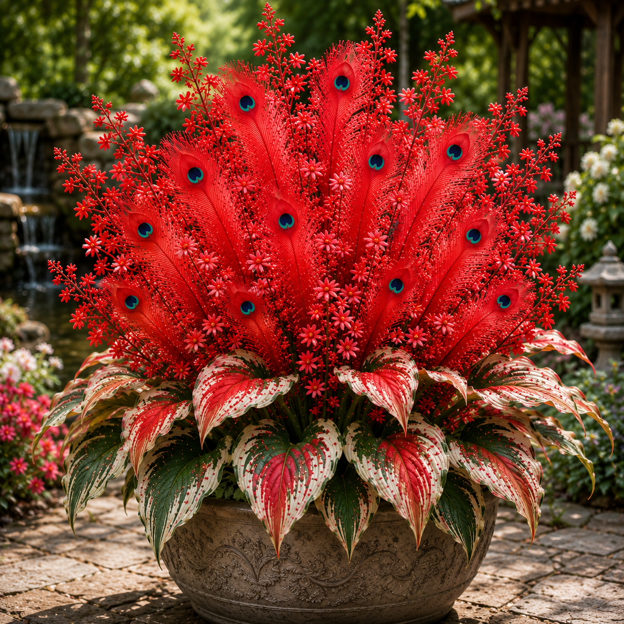 🔥 Sutaupykite 50 %🦚Peacock Flame Hosta svogūnėliai – vešlūs pavėsį mėgstantys augalai sodui ir namams-LT