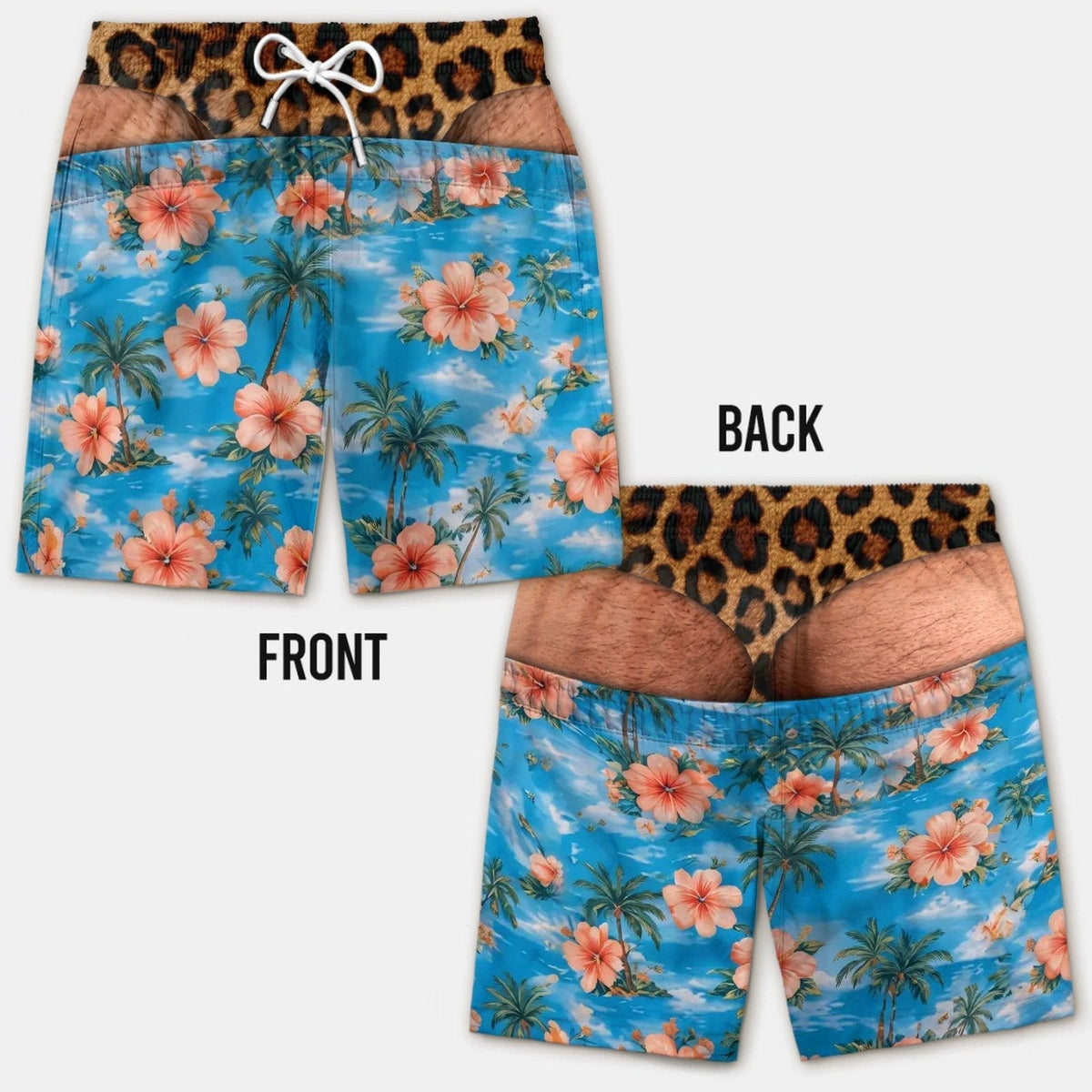 Smešne kopalke z lažno zadnjico - Novelty Prank Beach Shorts for Men-SI
