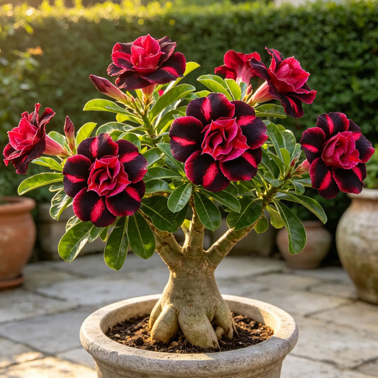 Bulbos de rosa del desierto dobles, raros y multicolores: fáciles de cultivar en jardines domésticos.-ES