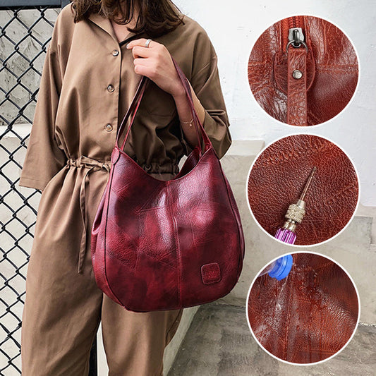 【🎊2025】Nuevos productos】👜Bolsos de hombro vintage de cuero suave de gran capacidad para mujer-ES