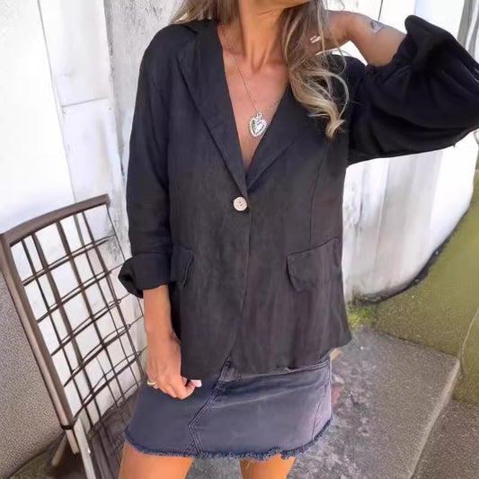 Chaqueta ligera de algodón de verano para mujer.-ES