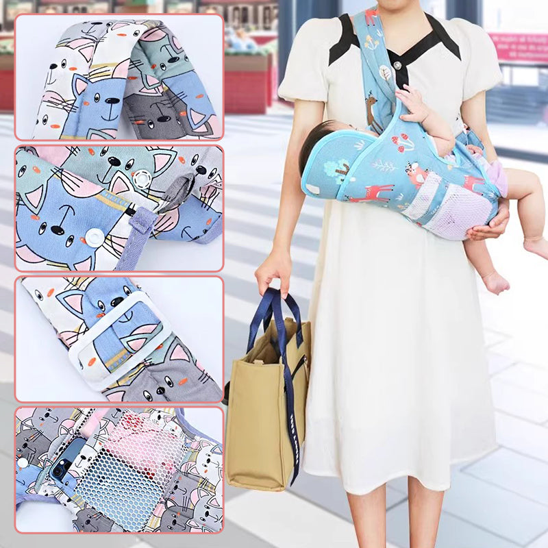 👶Daugiafunkcinė, ant krūtinės tvirtinama kūdikio nešioklė su dviem pečių dirželiais-LT