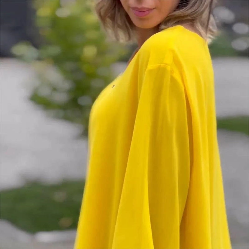 💗Top de mujer de doble capa con escote en pico y cierre de cremallera suave-ES