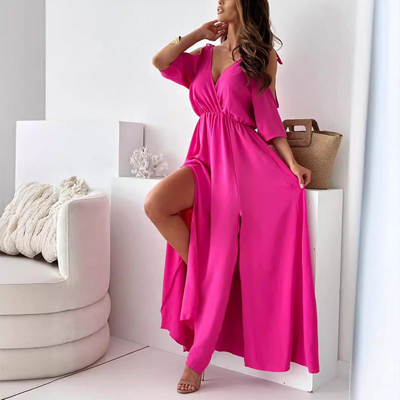 【💖Νέα Προϊόντα 2025】👗Κομψό, σέξι φόρεμα για γυναίκες με μυτερή λαιμόκοψη-GR