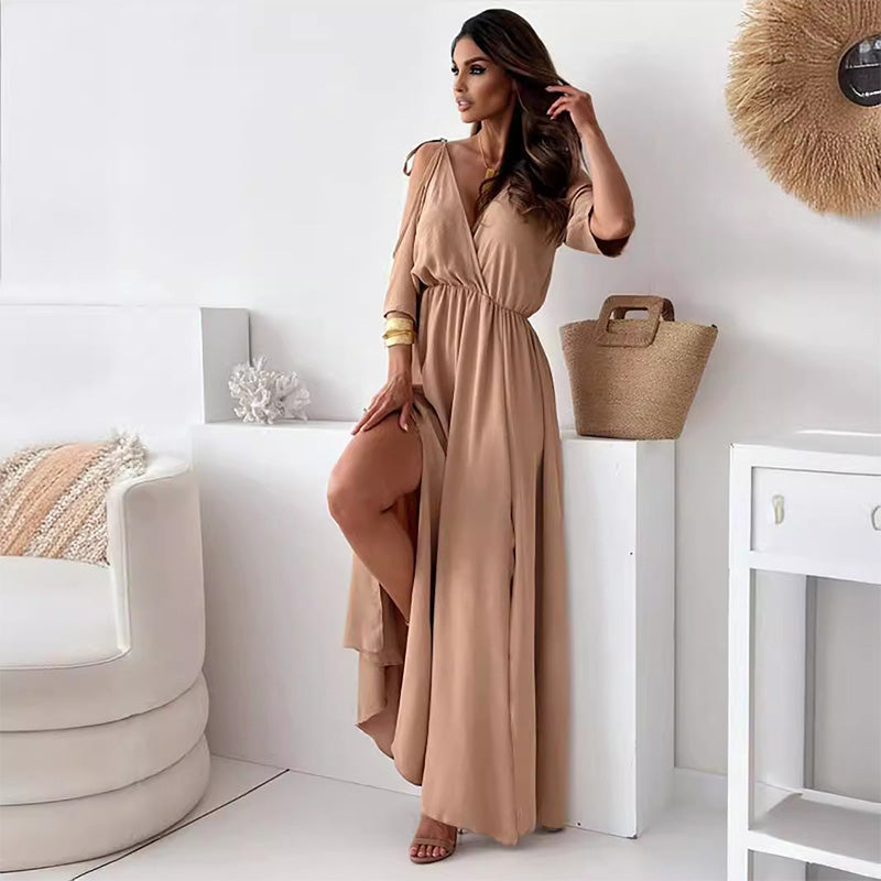 【💖Νέα Προϊόντα 2025】👗Κομψό, σέξι φόρεμα για γυναίκες με μυτερή λαιμόκοψη-GR