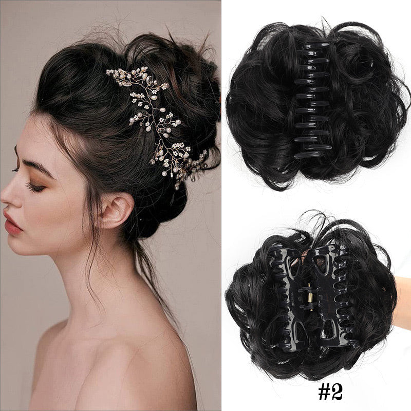 Peluca con clips para cabello natural-ES