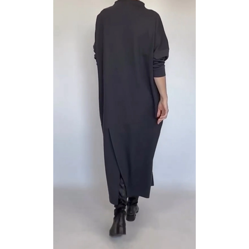 Ακανόνιστο χαλαρό casual patchwork maxi φόρεμα-GR