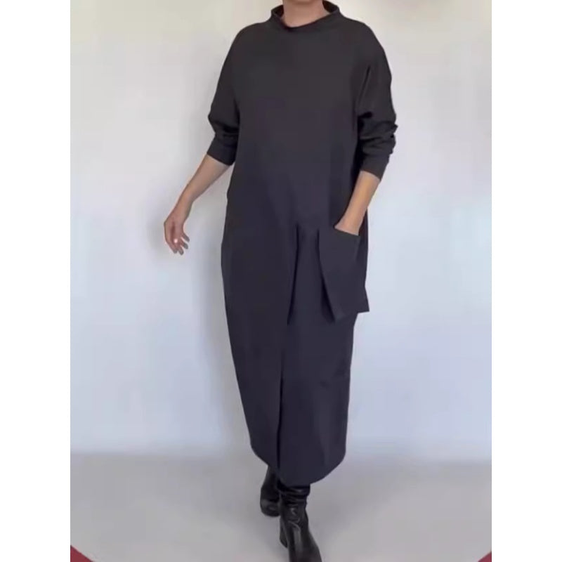 Ακανόνιστο χαλαρό casual patchwork maxi φόρεμα-GR