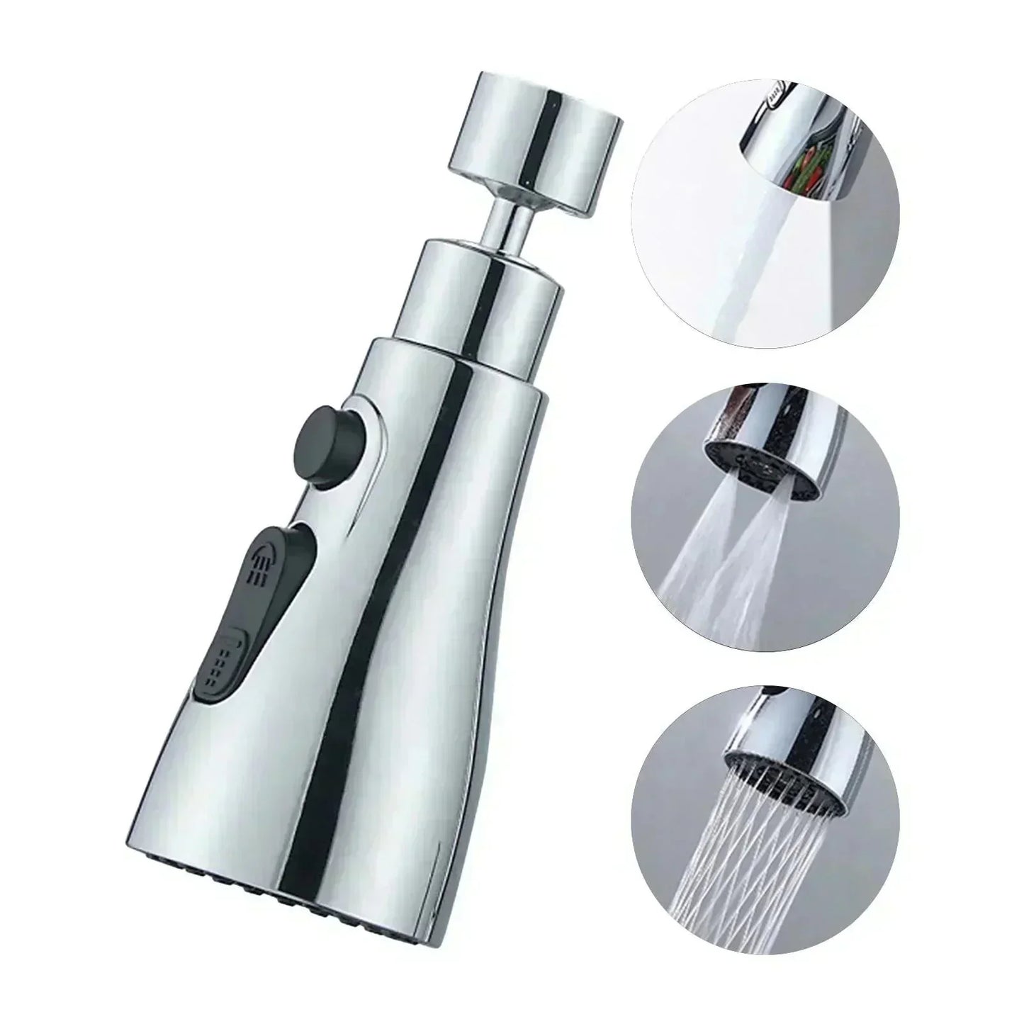Cabezal rociador giratorio de 720° para grifo de cocina con 3 funciones-ES