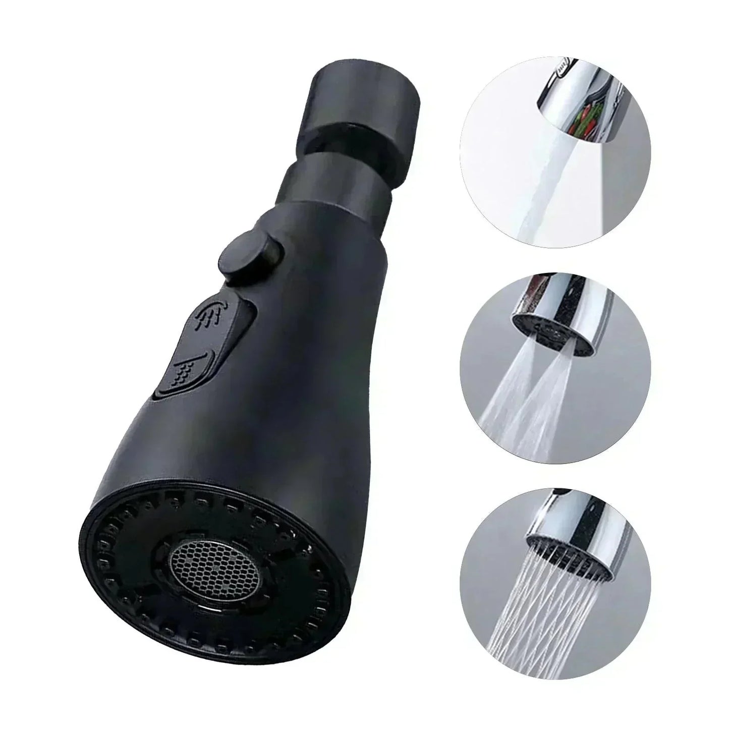 Cabezal rociador giratorio de 720° para grifo de cocina con 3 funciones-ES