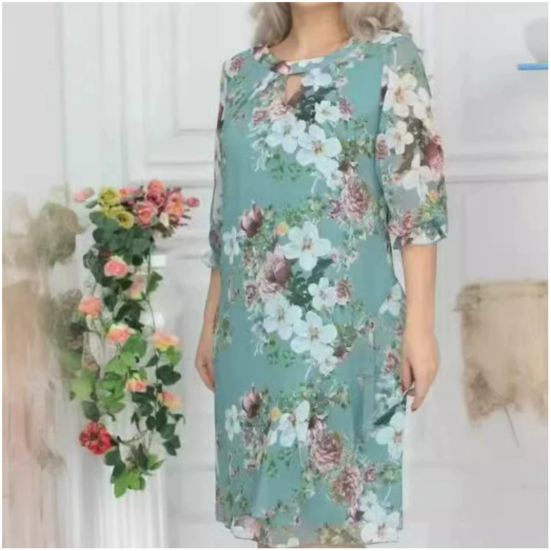 💝Dámske šaty po kolená s kvetinovou potlačou-SK