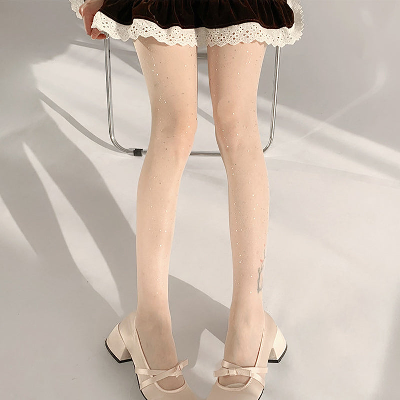 💐 Μοντέρνες, σέξι γυναικείες κάλτσες με πούλιες και γκλίτερ-GR