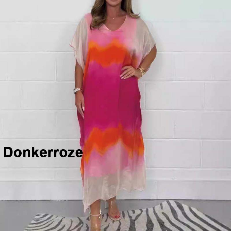 ✨【S-4XL】Udobna ženska siva obleka iz šifona-SI