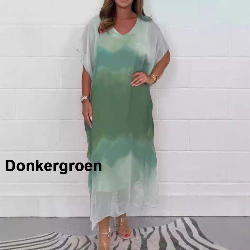 ✨【S-4XL】Udobna ženska siva obleka iz šifona-SI