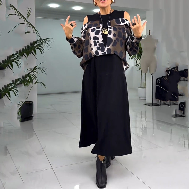 💐Vestido exclusivo sin tirantes con estampado de leopardo 2025 [S-4XL]-ES