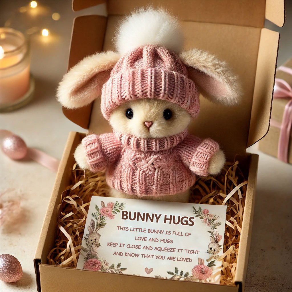 🐇Mini conejito abrazando un lindo regalo de Pascua🎁-ES