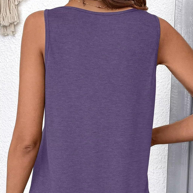 👚Γυναικείο αμάνικο μπλουζάκι με V λαιμόκοψη-GR
