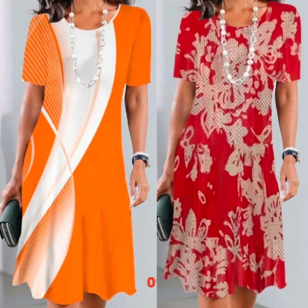 Moteriška Colorblock klostuota suknelė-LT