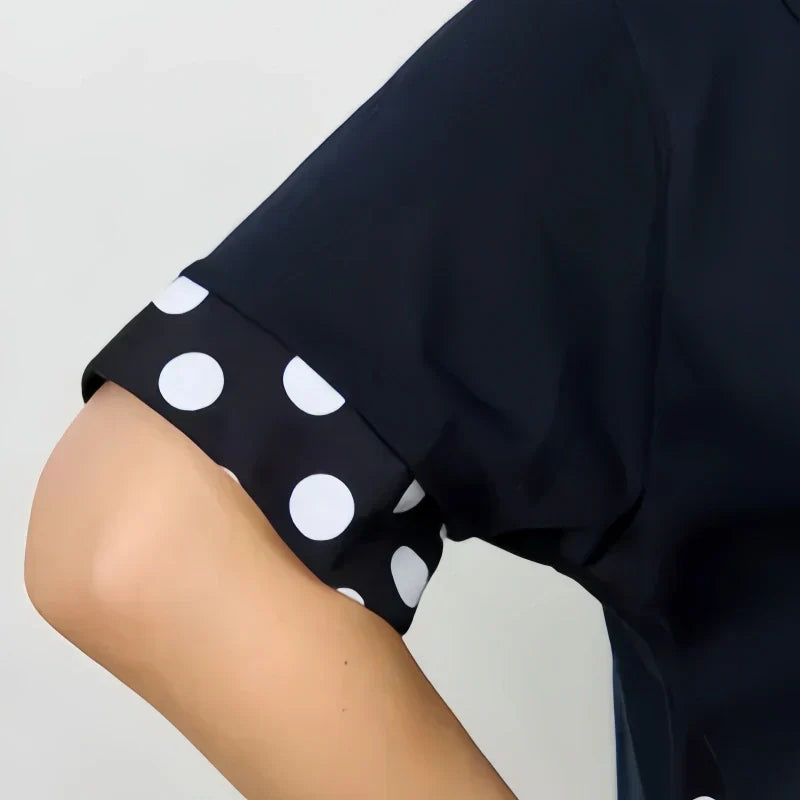 Vestidos sueltos de verano para mujer con mangas cortas y estampado en forma de A-ES