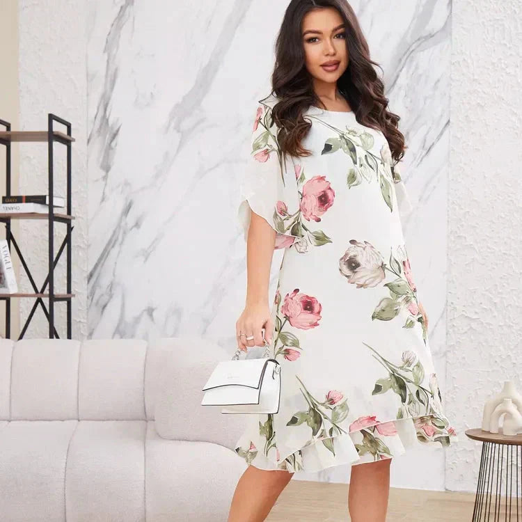 HOT 50% 👗 Šifónové šaty Blush Petal Glow-SK
