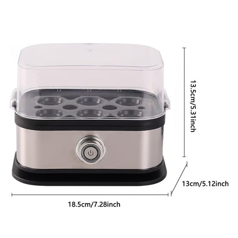 🥚 Πολυλειτουργικός ατμομάγειρας για αυγά με διαφανές καπάκι-GR