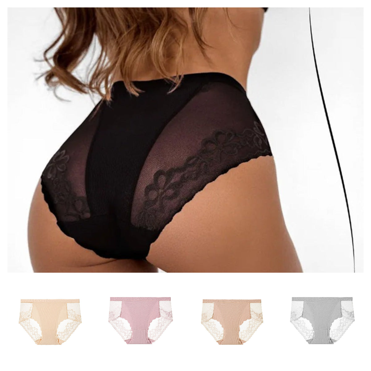 🥰💥Bragas de encaje sexy para mujer con flores-ES