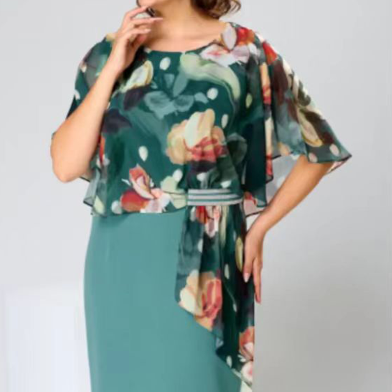 🌸 Elegantes vestidos florales de escote redondo para mujer-ES