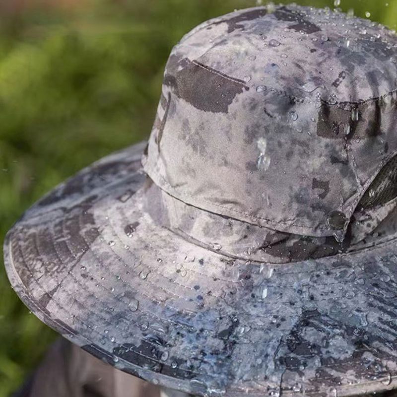 Vyriška žvejybinė kepurė su 2 nuimamais saulės ventiliatoriais-LT