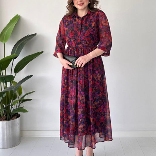 🌺Vestido largo relajante y elegante estampado para mujer-ES