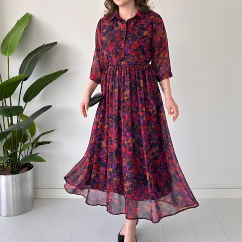 🌺Vestido largo relajante y elegante estampado para mujer-ES