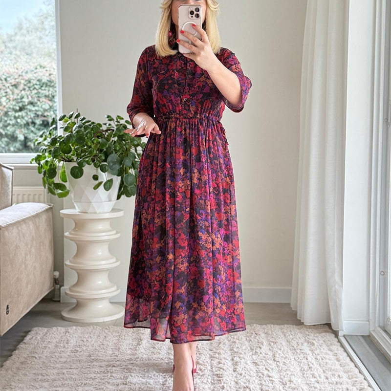 🌺Vestido largo relajante y elegante estampado para mujer-ES