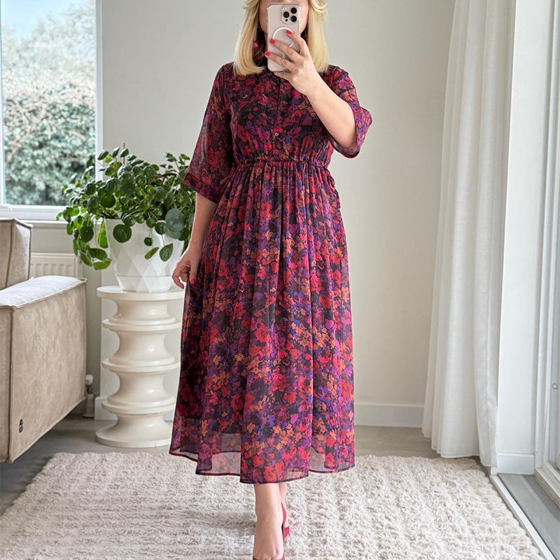 🌺Vestido largo relajante y elegante estampado para mujer-ES