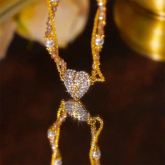 ⏳Časovno omejena posebna ponudba⏰Ujemajoče se ogrlice z obeskom v obliki srca z magnetom💖-SI