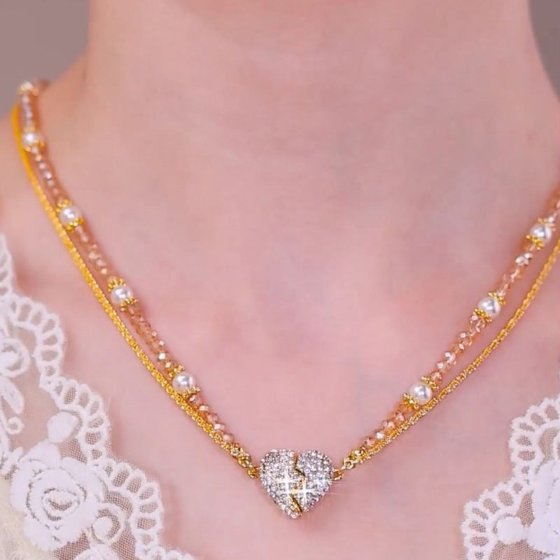⏳Oferta especial por tiempo limitado⏰Collares a juego con colgante en forma de corazón con imán💖-ES