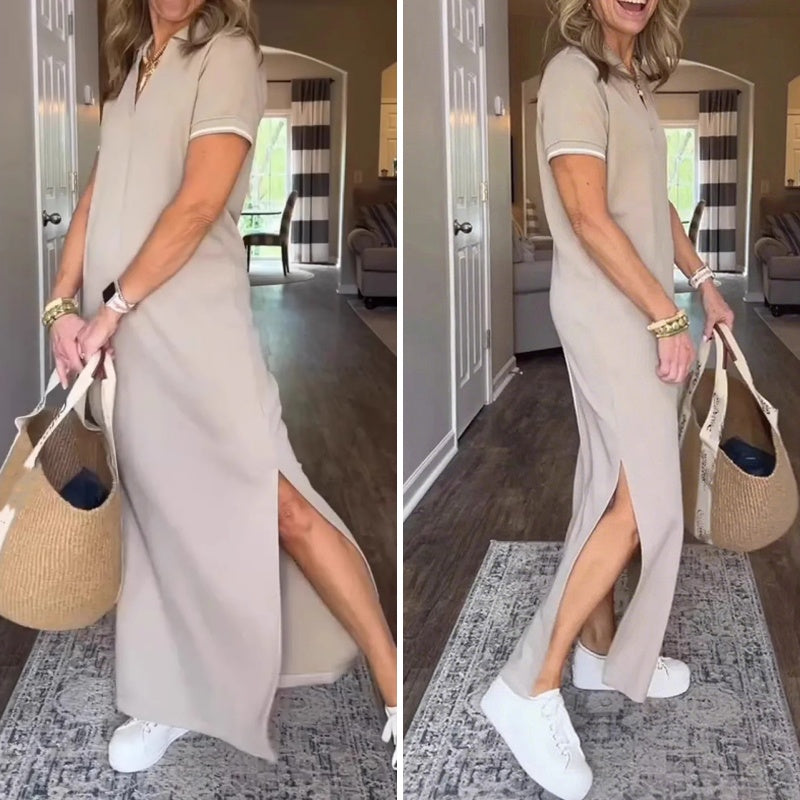 Falda larga con abertura lateral para mujer-ES