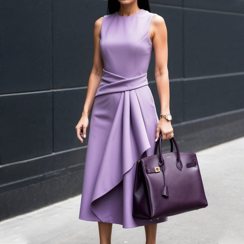 Vestido de mujer con escote redondo-ES