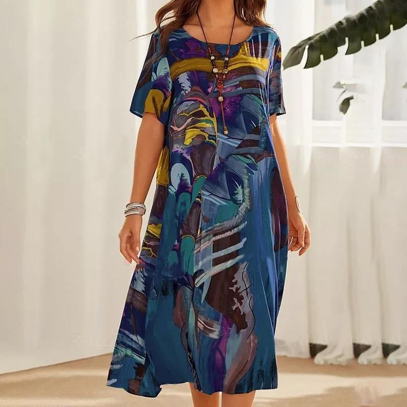 [S-5XL]✨Αέρινο φόρεμα σε φωτεινά, τροπικά χρώματα-GR