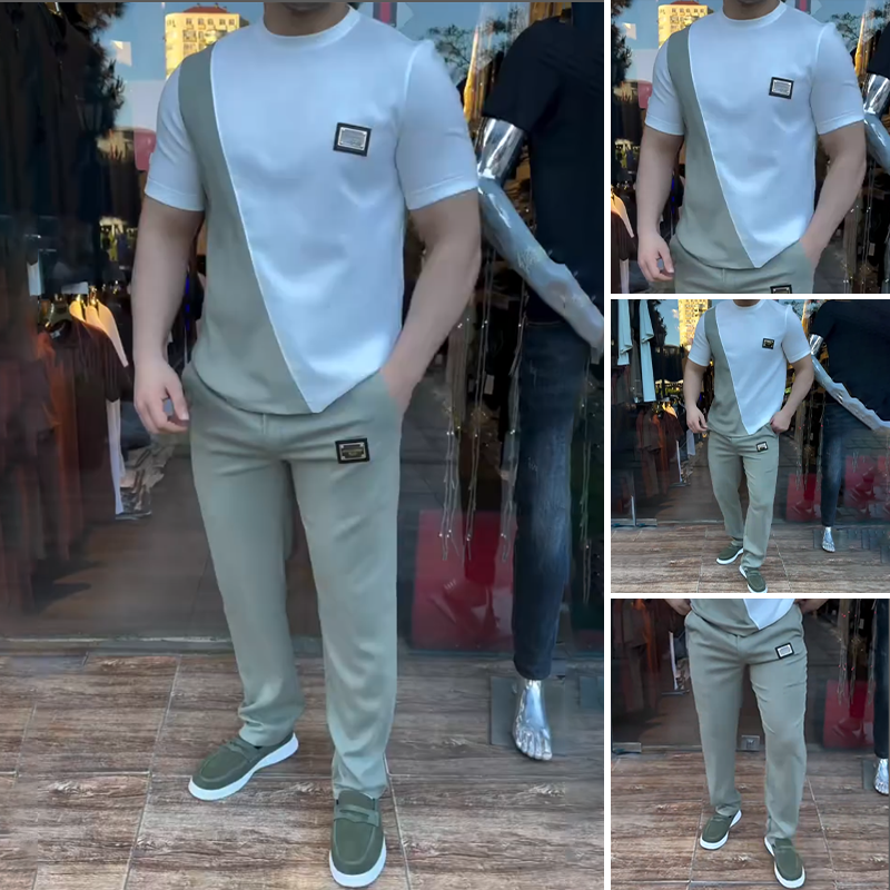 🔥 Šios vasaros tendencijos! 💁‍♀️ Vyriškas palaidinės ir kelnių komplektas kasdienai-LT