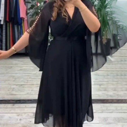 👗 Elegantiška moteriška suknelė V formos iškirpte-LT