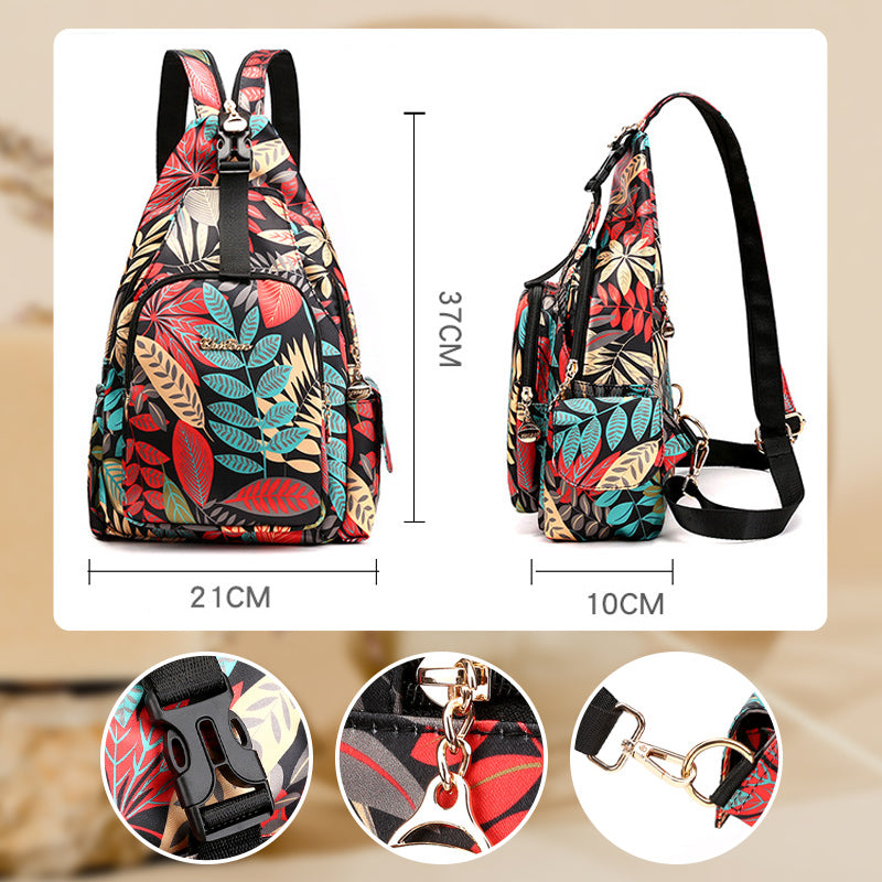 Mochila ligera, impermeable y multifuncional con estampado.-ES