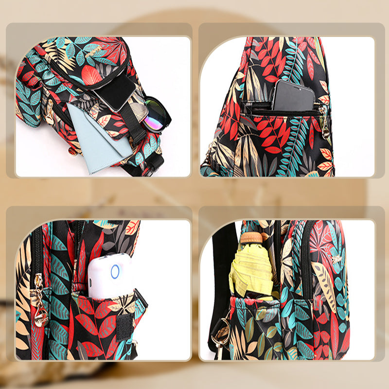 Mochila ligera, impermeable y multifuncional con estampado.-ES