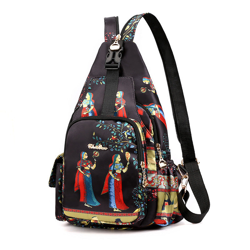 Mochila ligera, impermeable y multifuncional con estampado.-ES
