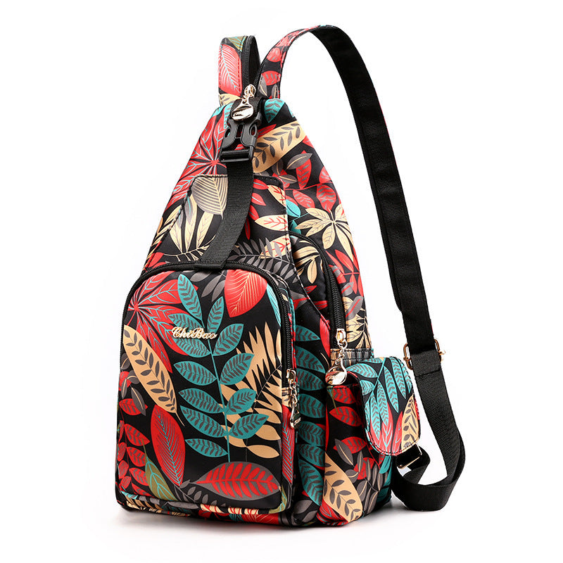 Mochila ligera, impermeable y multifuncional con estampado.-ES