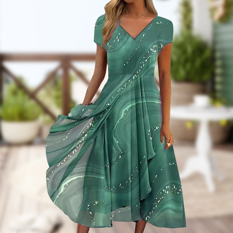 🎀 Dolga obleka z V-izrezom-SI