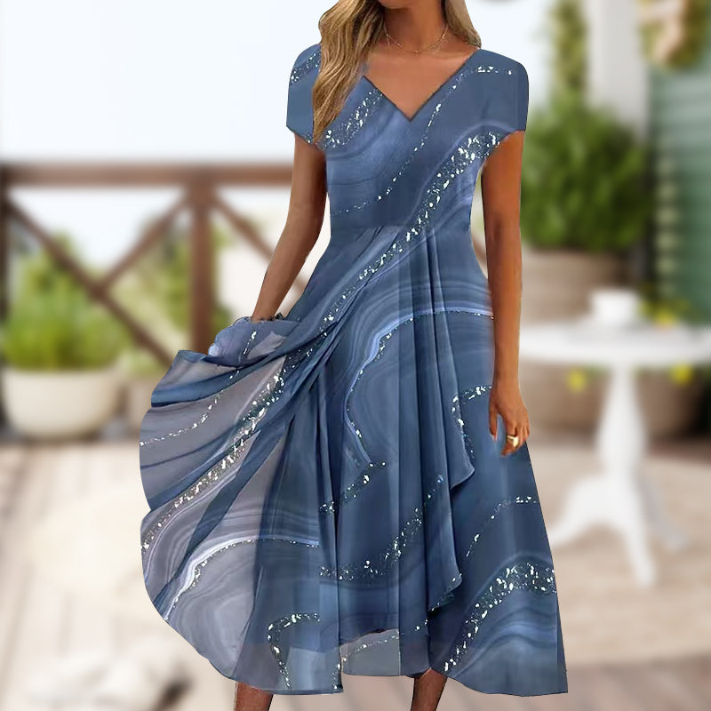 🎀 Dolga obleka z V-izrezom-SI